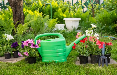 Well-organised landscaping site with safety focus and proper housekeeping